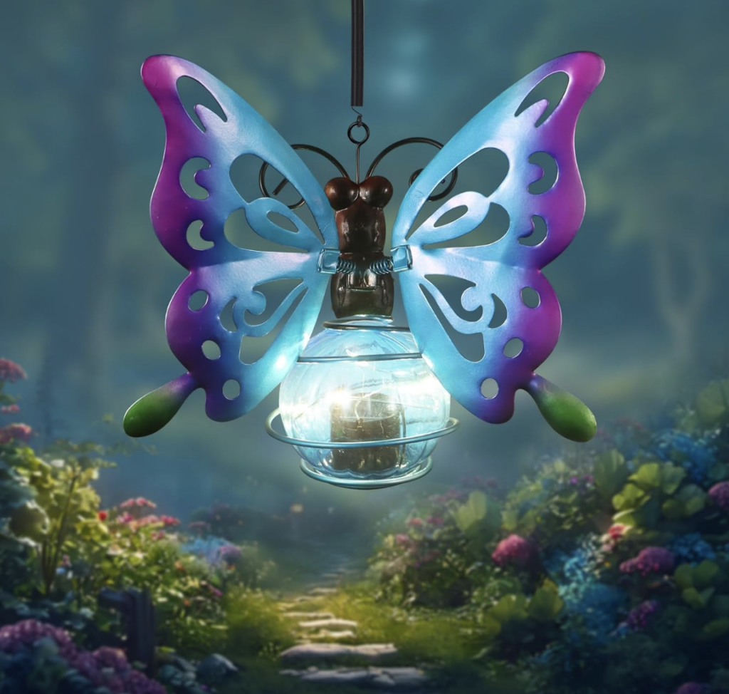 Butterfly Solar Outdoor Hanging Lantern!